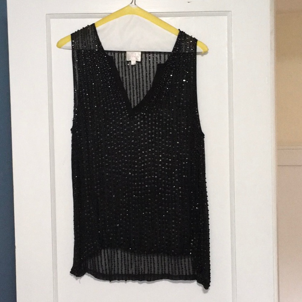 Parker black beaded tank top